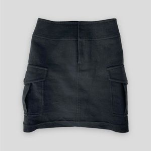 Vintage Courrèges Black Wool Mini Skirt  - Small